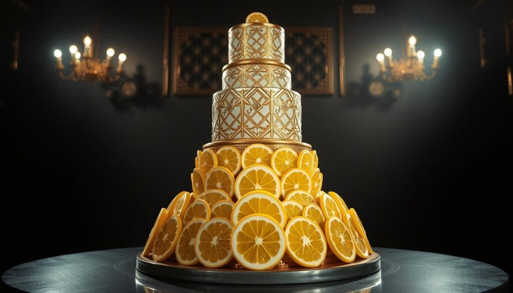 Art Deco Lemon Cake Decoration