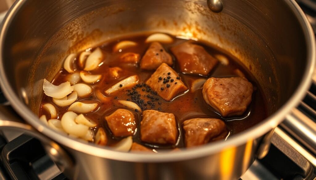 Pepper Steak Gravy Preparation