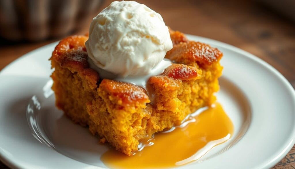 Pumpkin Dump Cake with Ice Cream